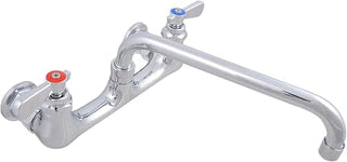 BK Resources BKF-6-G OptiFlow Heavy Duty 8" On Center Splash Mount Faucet with 6" Swing Spout
