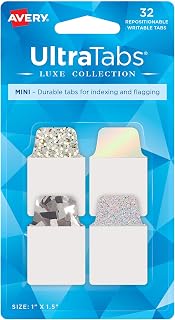 Avery Ultra Tabs, 1" x 1.5" Repositionable, Holographic, 32 Tabs