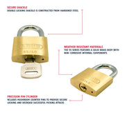 55/40 Solid Brass Padlock with 2 Keys for School by ABUS – 1.5-Inch, Stainless Steel, Silver, Model 55/40 B KD