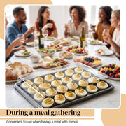 Shellwei Deviled Egg Tray Set, Holds 24 Eggs Each, Black and Clear, 5 Pack