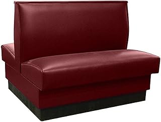 American Tables & Seating QAD-36-Sangria-ARM-120-M Plain Back Upholstered Booths, Double, 36" Height, Deep Red