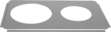 Thunder Group SLPHAP068 Adapter Plate, for Round Inserts, one 8-1/2" & one 6-1/2" Opening, fits 4 Quart & 7 Quart Inset pan, Stainless Steel