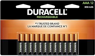 DURACELL Rechargeable AAA Batteries, 12 Count Pack, Triple A Battery for Long-lasting Power, All-Purpose Pre-Charged Battery for Household and Business Devices