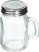 Tablecraft Small Glass Mason Shaker with Metal Lid, 5-Ounce, Clear