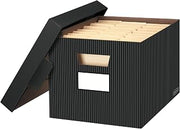 Bankers Box 4-Pack Medium-Duty File Storage Boxes, Letter/Legal, FastFold | Speed through filing with FastFold setup, sturdy stacking, reinforced handles, and dependable document protection.