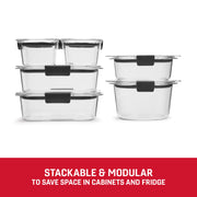 ® Round and Rectangular Leak Proof Food Storage Containers by Rubbermaid – 12-Piece, Plastic, Clear, Pack of 12, Model 2201909