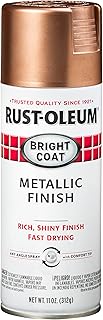 Rust-Oleum Stops Rust Bright Coat Metallic Spray Paint, Rose Gold | Rust Resistant | Indoor and Outdoor | Beautiful Finish on Metal, Wood & More | Comfort Tip | Any Angle Spray