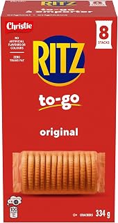 Ritz To-Go Original Crackers, Pack of 8 individually wrapped cracker stacks, 334g, Portable Format, Convenient On-The-Go Snack, Lunchbox & Travel Snack