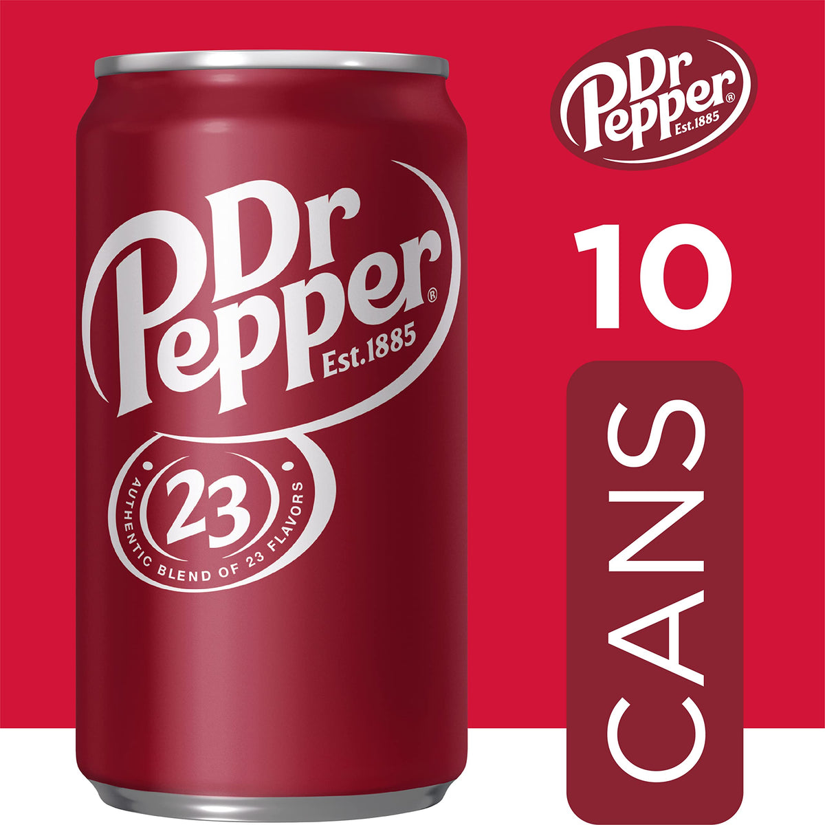 MINI CANS by Dr Pepper – 7.5 Fl Oz (Pack of 10), red, Pack of 10