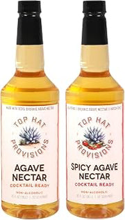 Top Hat Provisions Top Hat Agave Syrup & Spicy Agave Syrup Combo Kit - Made with Organic Agave Nectar - 2 Pack of 32oz Bottles