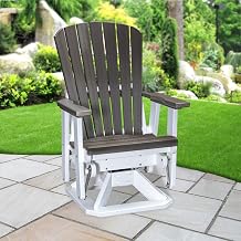 American Furniture Classics Fan Back Swivel Glider - Coastal Gray Outdoor Patio Seating White