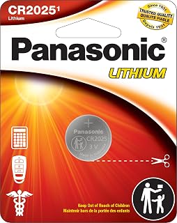 Panasonic CR2025 3.0 Volt Long Lasting Lithium Coin Cell Batteries in Child Resistant, Standards Based Packaging, 1-Battery Pack