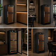 Commercial Wine Cooler by Eurodib – Beech Wood, Black, Model USF328D