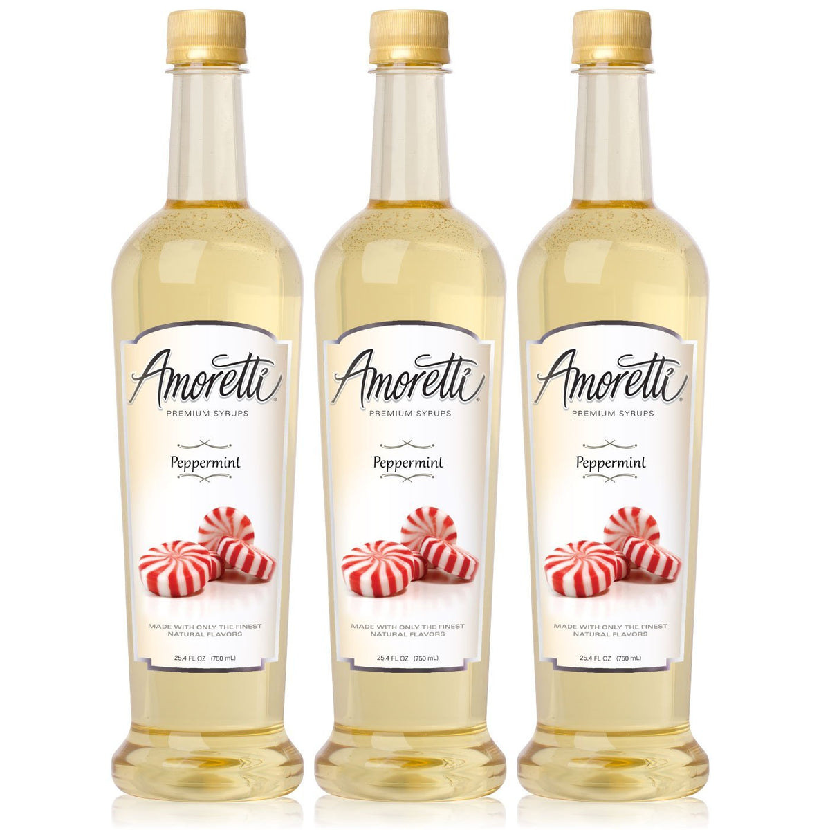Amoretti Peppermint / 25.4 Fl Oz (Pack of 3) / 1 Syrups