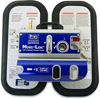 3M DBI-SALA Mobi-Lok 2200095 General Industry Self Contained Vacuum Anchor System, With Attachment For Air Bottle, And Carrying Case, Black/Silver