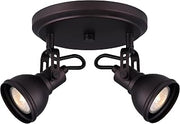 Canarm Polo 2-Light Track Lighting, Oil Rubbed Bronze Adjustable Ceiling or Wall Fixture Industrial Modern Design, Accent and Task Lighting for Kitchen Living Room
