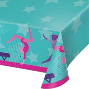 346257 Creative Converting Gymnastics Party Paper Tablecloth, 1 ct, Multi-color, 54" x 102"