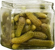 Rosseto GLS024 Clear Glass Square Jar, Set of 3Pcs. (Pack of 3)