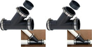 Fernco 1.5 in. Hub Flexible PVC Wye DWV Pipe Fitting Connector with Optional 1.25 in. Reducer Bushing for Cast Iron, Steel and Plastic Connections (Pack of 2)