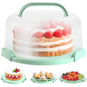 Ohuhu Cake Carrier with Lid, 12 Inch Diameter, Green