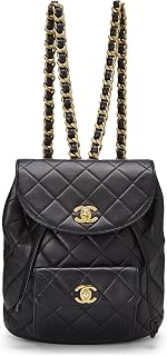 Chanel, Pre-Loved Quilted Lambskin ; Classic Backpack Medium, Black