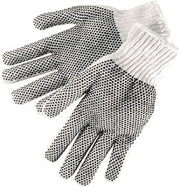 Liberty Glove & Safety S4715Q/LD Cotton/Polyester Plain Seamless Knit Glove with Two-Sided Black PVC Dots, Small, Natural White (Pack of 12)