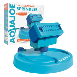 P2 20-Nozzle Mini Gear-Driven Oscillating Sprinkler on Sled Base by Aqua Joe – Rubber, BLUE, Model BDL-A0138