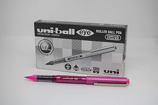 Uni-Ball 167494000 0.7 mm UB-157D Eye Designer Fine Rollerball Pens - Pink (Pack of 12)