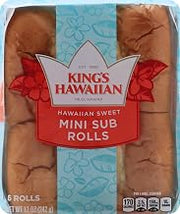Kings Hawaiian Original Mini Sub Rolls, 12 Ounce -- 72 per case.