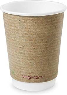 Vegware VDW-12 Double Wall Kraft Cup, 12 oz., Brown