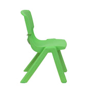 24 in Plastic Square Activity Table with 2 Chairs by Flash Furniture – 24"W x 24"D x 14.50" - 23.75"H, Plastic, Green, Pack of 3, Model YU-YCX-0023-2-SQR-TBL-GREEN-R-GG