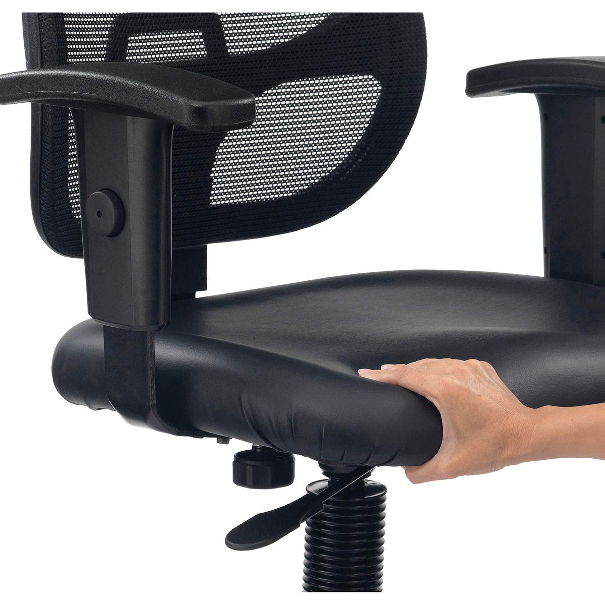 Interion Height Adjustable Vinyl Seat Drafting Stool with by Global Industrial – Alloy Steel, Black, Model A2813TMIVX+22A4
