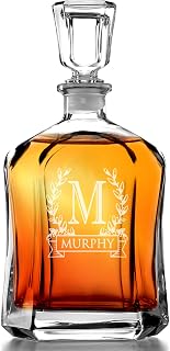 Bormioli Rocco Capitol Decanter 23.75 Oz - Engraved Monogram Personalized Clear