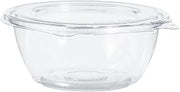 Dart 12 oz SafeSeal Tamper-Evident Clear PET Plastic Bowl with Hinged Flat Lid, CTR12BF (240 Count)