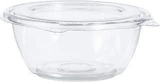 Dart 12 oz SafeSeal Tamper-Evident Clear PET Plastic Bowl with Hinged Flat Lid, CTR12BF (240 Count)