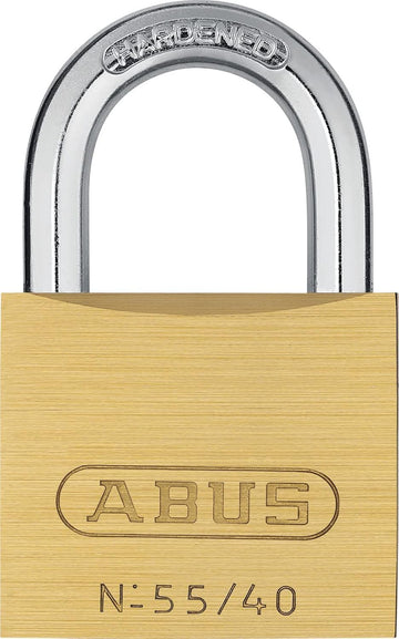 55/40 Keyed Alike Code 5406 Solid Brass Keyed Padlock with 2 Keys by ABUS – 1 Pack, Brass, Gold, Model 55246