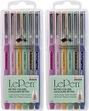 Marvy Uchida LePen Micro-Fine Point Pen, Retro, 6 Per Pack, 2 Packs