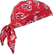 Ergodyne Chill-Its 6710 Evaporative Polymer Cooling Dew Rag, Red Western