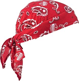 Ergodyne Chill-Its 6710 Evaporative Polymer Cooling Dew Rag, Red Western