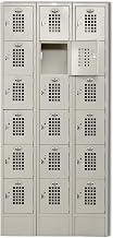 Winholt WL-618 3 Column Lockers, 6 Tier, Beige