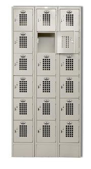 Winholt 3 Column Lockers by WINHOLT EQUIPMENT – 17.62cm W x 20.62cm D x 30.48cm H, Alloy Steel, Beige, Model WL-618