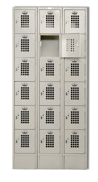 Winholt 3 Column Lockers by WINHOLT EQUIPMENT – 17.62cm W x 20.62cm D x 30.48cm H, Alloy Steel, Beige, Model WL-618