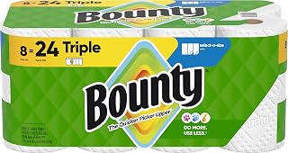 Bounty Paper Towels Select-A-Size, White, 8 Triple Rolls = 24 Regular Rolls