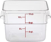 12SFSCW135 Cambro Square Container 12 Quart Capacity, Clear (Pack of 6)