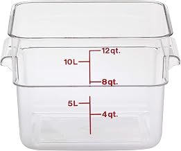 12SFSCW135 Cambro Square Container 12 Quart Capacity, Clear (Pack of 6)