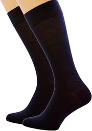 RONDO Thin Breathable Lightweight Cotton Mens Dress Socks - Mid Calf Socks Super Soft Crew Leng Sock size 10-12
