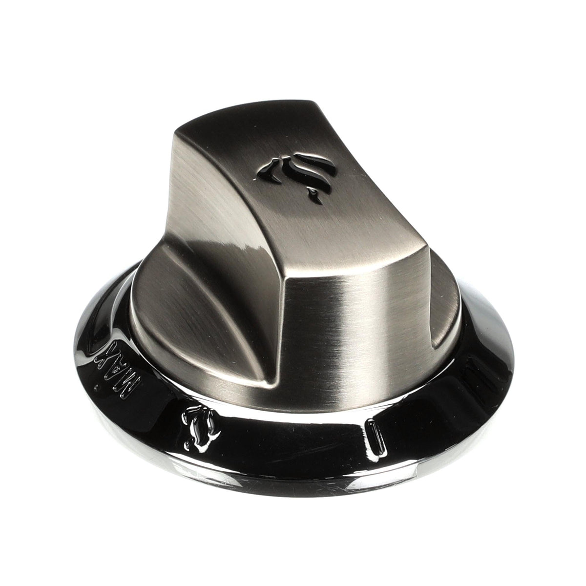 Knob, Burner Vlave Max-Simmer - Genuine OEM Replacement Part by American Range – Stainless Steel, Model R32314