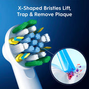 Floss Action Replacement Electric Toothbrush Heads - 3ct by Oral-B – 3 Count (Pack of 1), Plastic, White, Model EB25-3