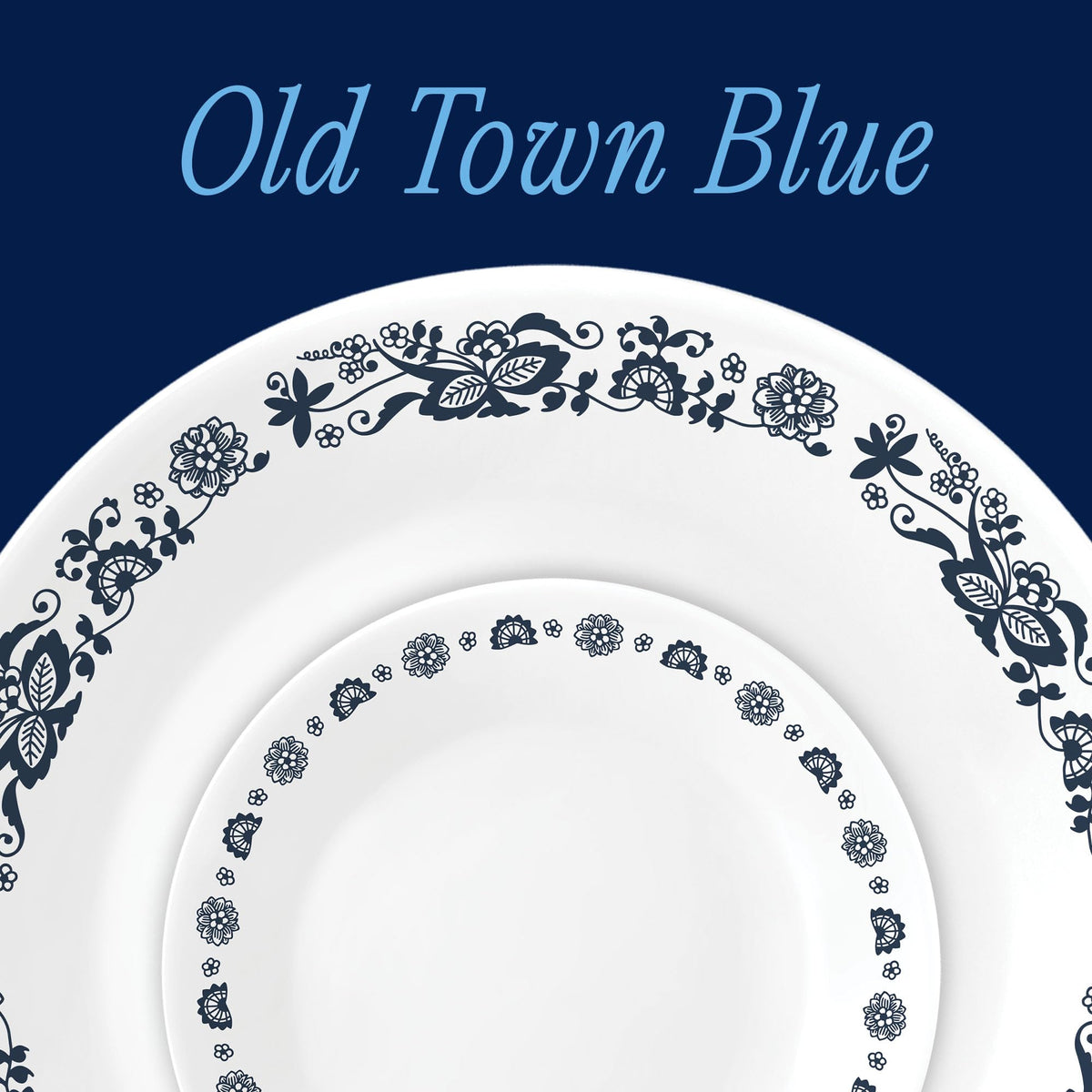 Old Town Blue 18-Piece Round Dinnerware Set by Corelle – 18-Piece Set, Glass, Old Town Blue, Pack of 18, Model 1153645