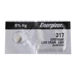 317 Silver Oxide Watch Batteries SR516SW SR by Energizer – 1 Count (Pack of 1), Model 317TS